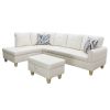 White Faux Leather Living Room Sofa Set A