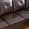 Brown Faux Leather 3-Piece Couch Living Room Sofa Set B