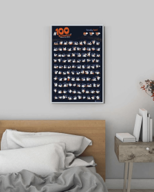 100 Bucket List (5 Different Editions) (Color: Black, size: 15.7"W x 23.6"H)