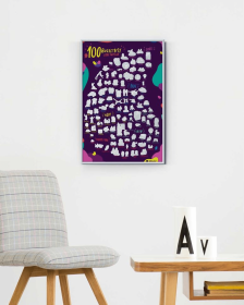 100 Bucket List (5 Different Editions) (Color: Purple, size: 15.7"W x 23.6"H)